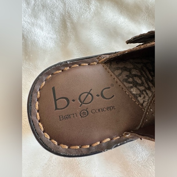 BOC Born Concept Brown Leather Clogs - Picture 3 of 5